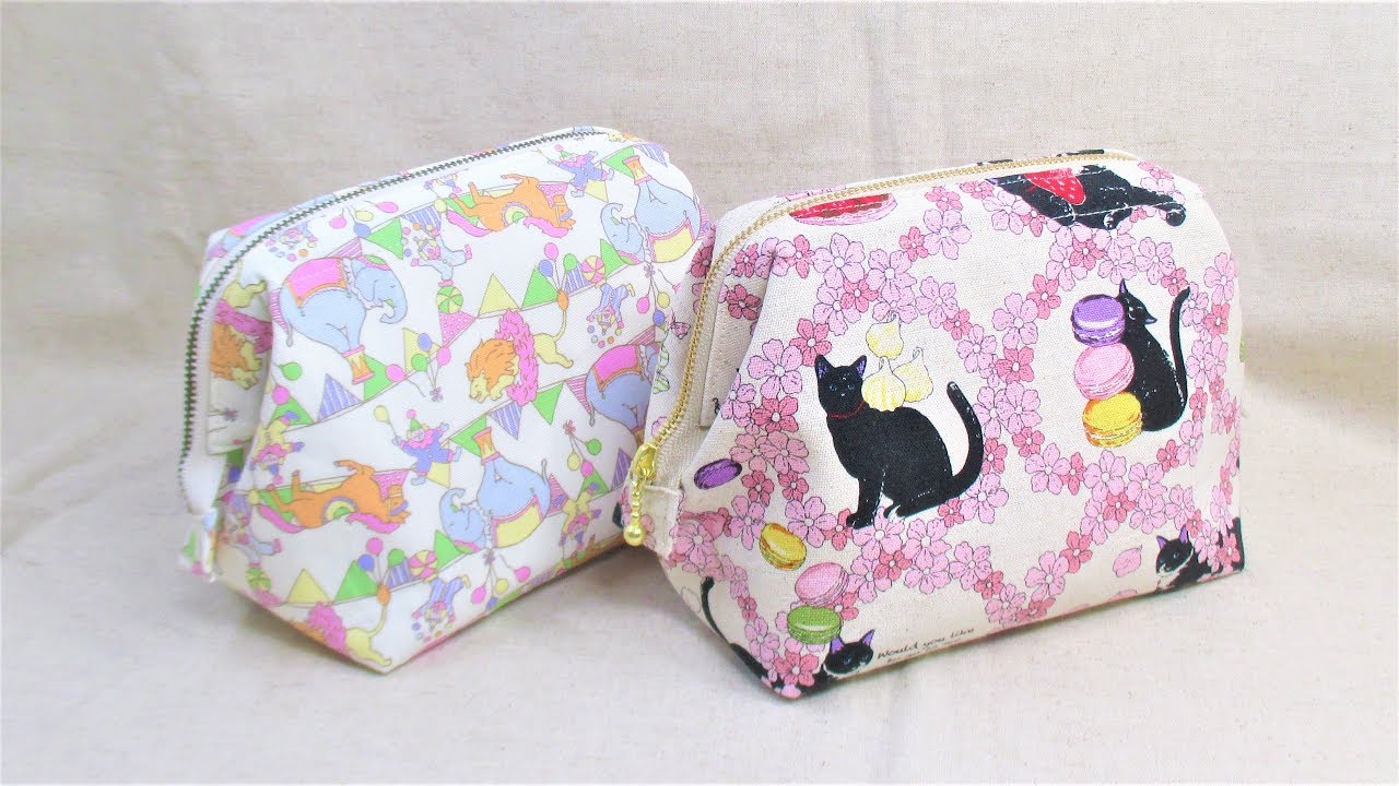 ワイヤー口金ポーチ 作り方 15ｃｍ　Zipper Wire Frame Pouch & Tutorial　30cmファスナー使用