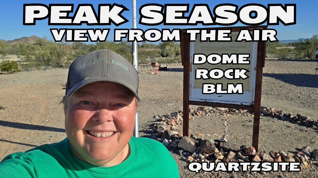 Dome Rock BLM Land in Quartzsite - View From The Air During PEAK Season |FREE Quartzsite BLM Camping