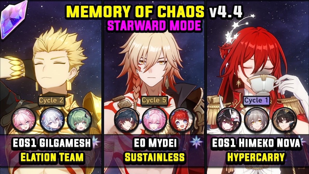 E0S1 Gilgamesh & E0 Mydei & E0S1 Himeko Nova (4 Star) Starward Mode - Memory Of Chaos 4.4