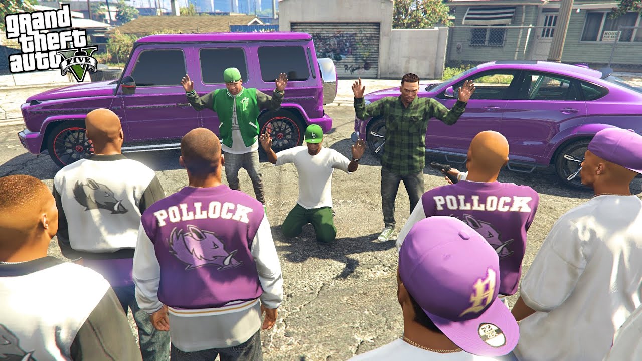 BALLAS TAKE BACK GROVE STREET FROM FRANKLIN & CJ IN GTA 5!!! (GTA 5 Mods)