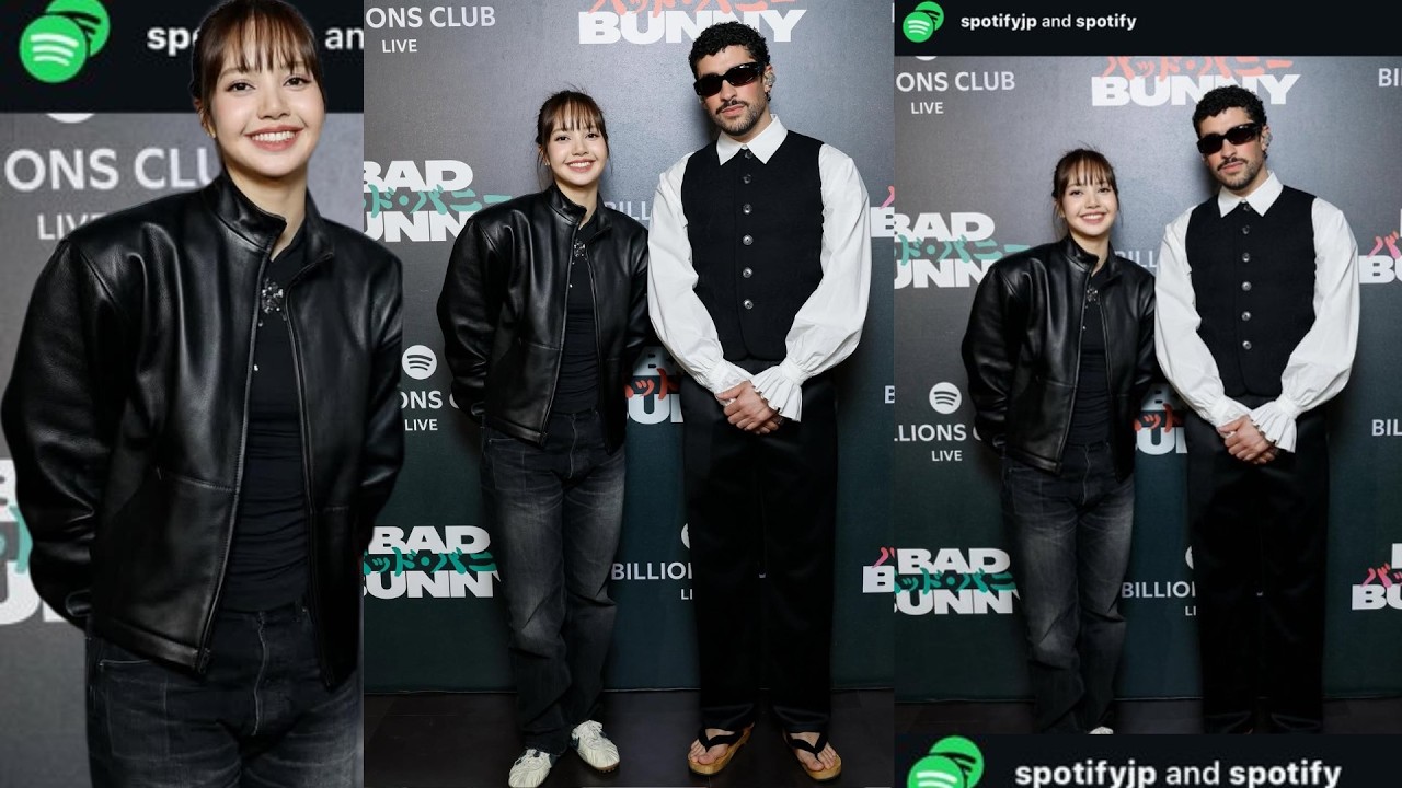 ภาพคู่มาเเล้ว!! ลิซ่า กับ Bad Bunny at Spotify Billions Club concert in Tokyo. LISA s so cute 🥰