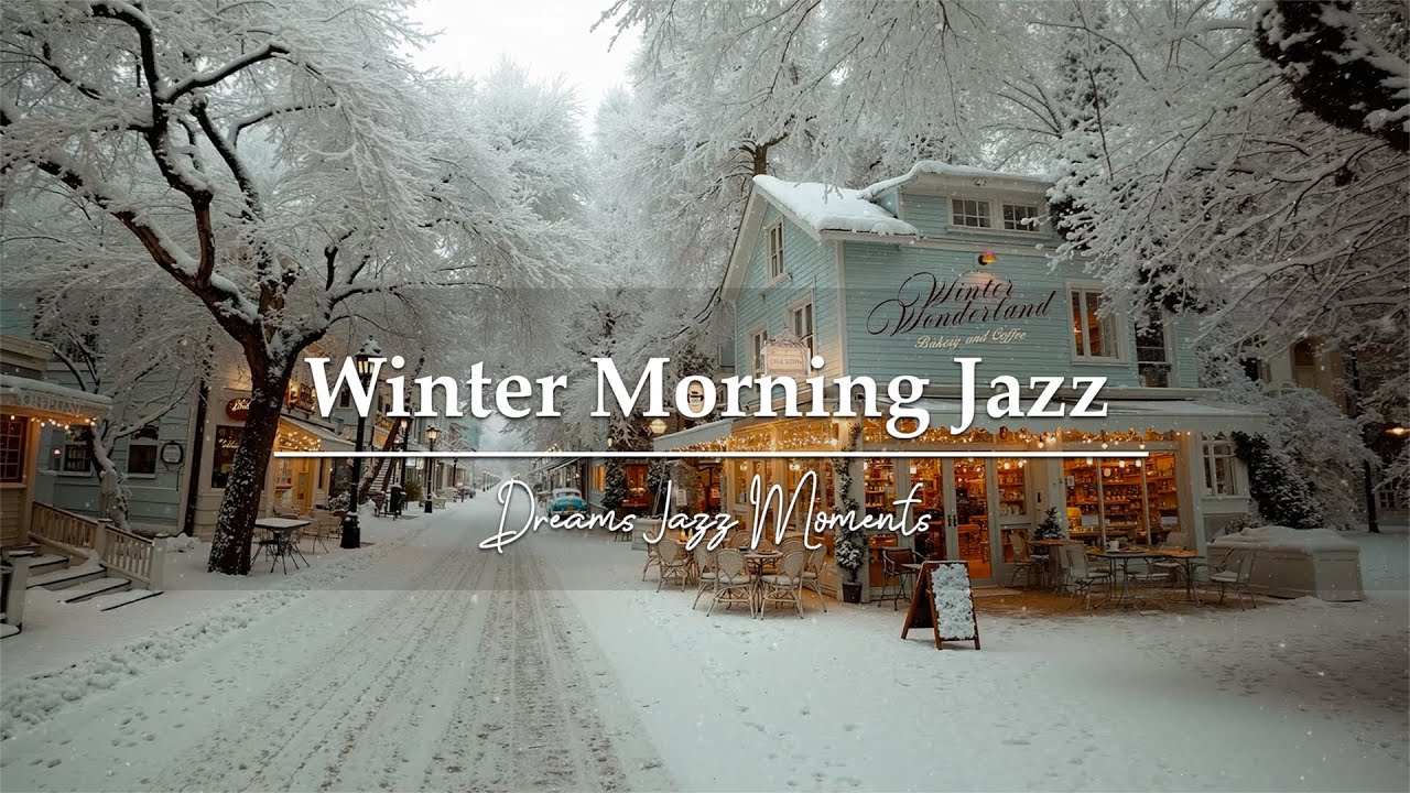 Morning Jazz at a Snowy Coffee Shop Town ☕ Sweet & Relaxing Winter Jazz for a Calm Mood & Clear Mind