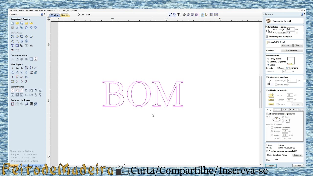 Como escrever texto de linha unica no aspire cnc router