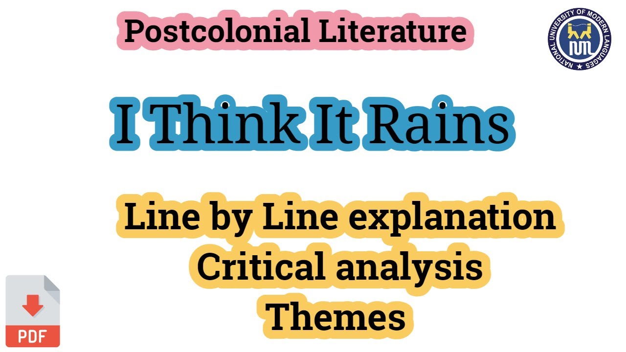 I Thinks it Rains  by Wole Soyinka