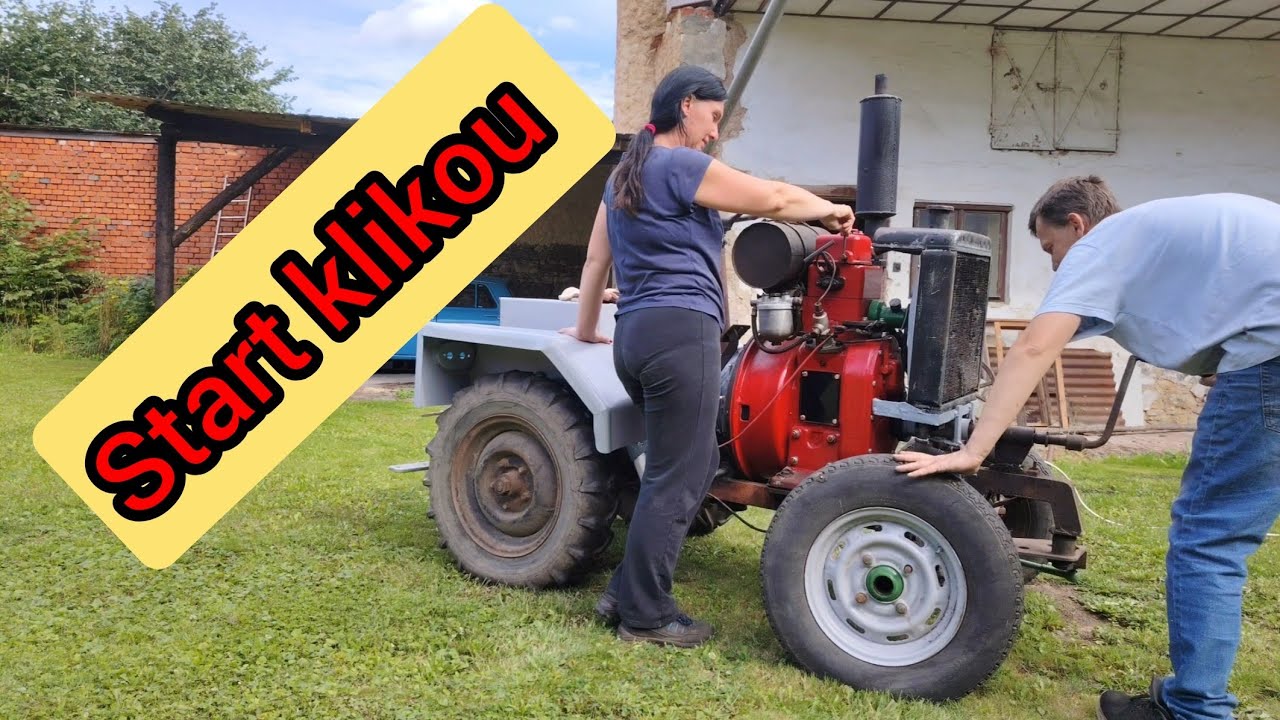 Stabilní motor Slavia, START KLIKOU, homemade Traktor se stabilním motorem Slavia Diesel 1S100K