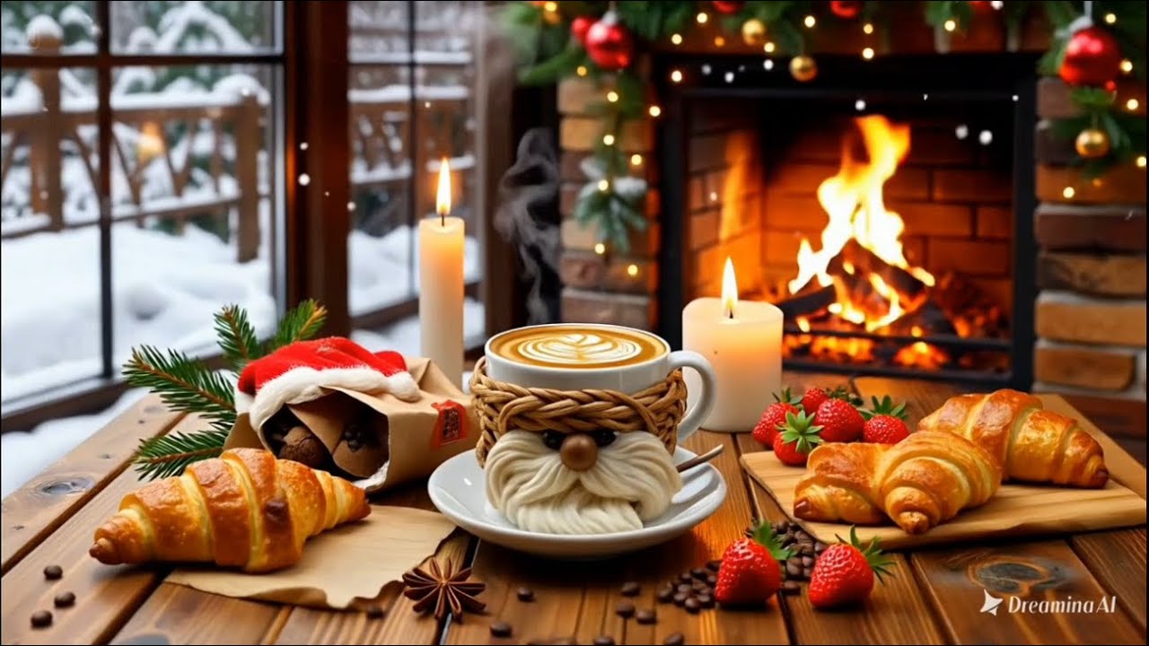 Cozy Coffee Jazz by the Fireplace ❄️ Perfect for Focus & Calm