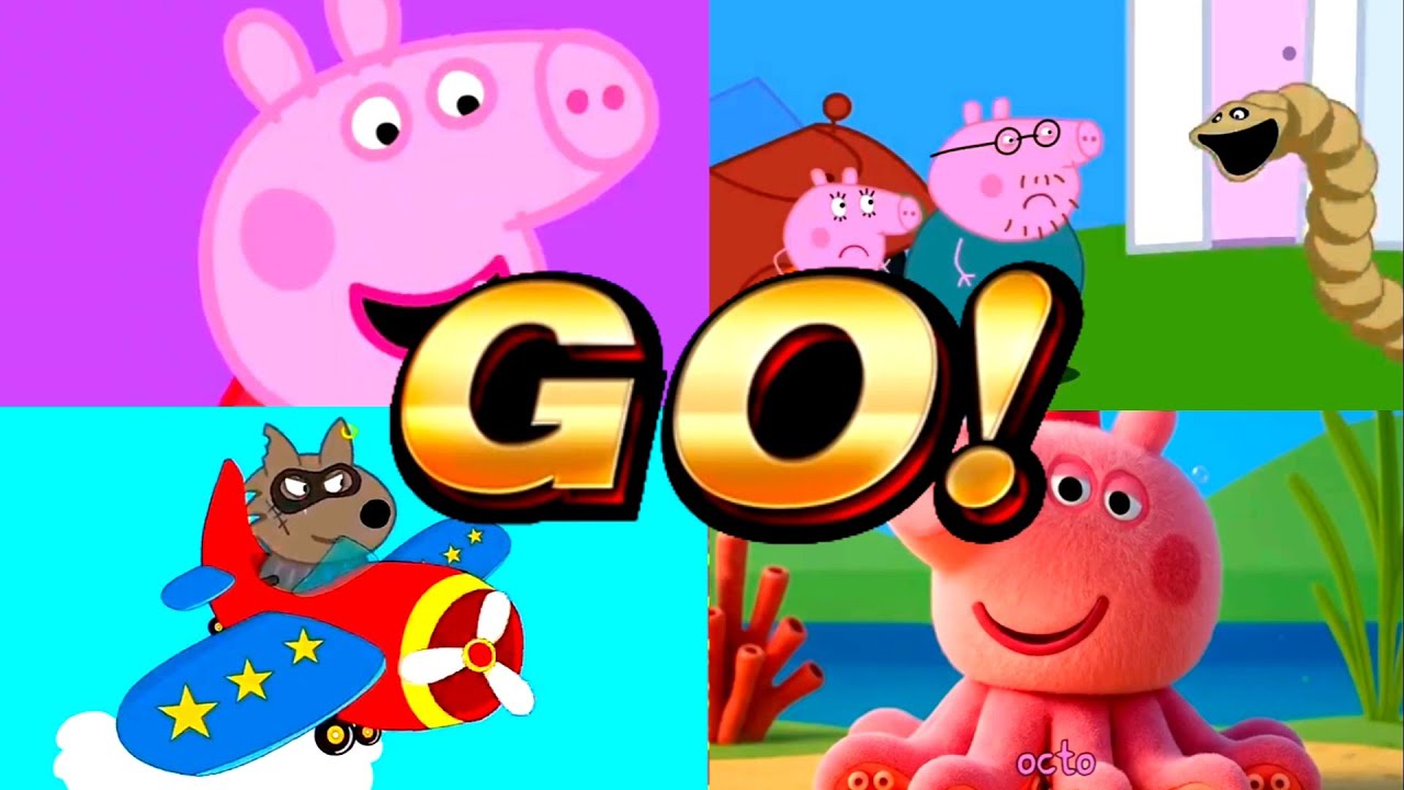 Peppa Pig vs Hungry Worm Big Bad Wolf vs Brainrot Tiles Hop