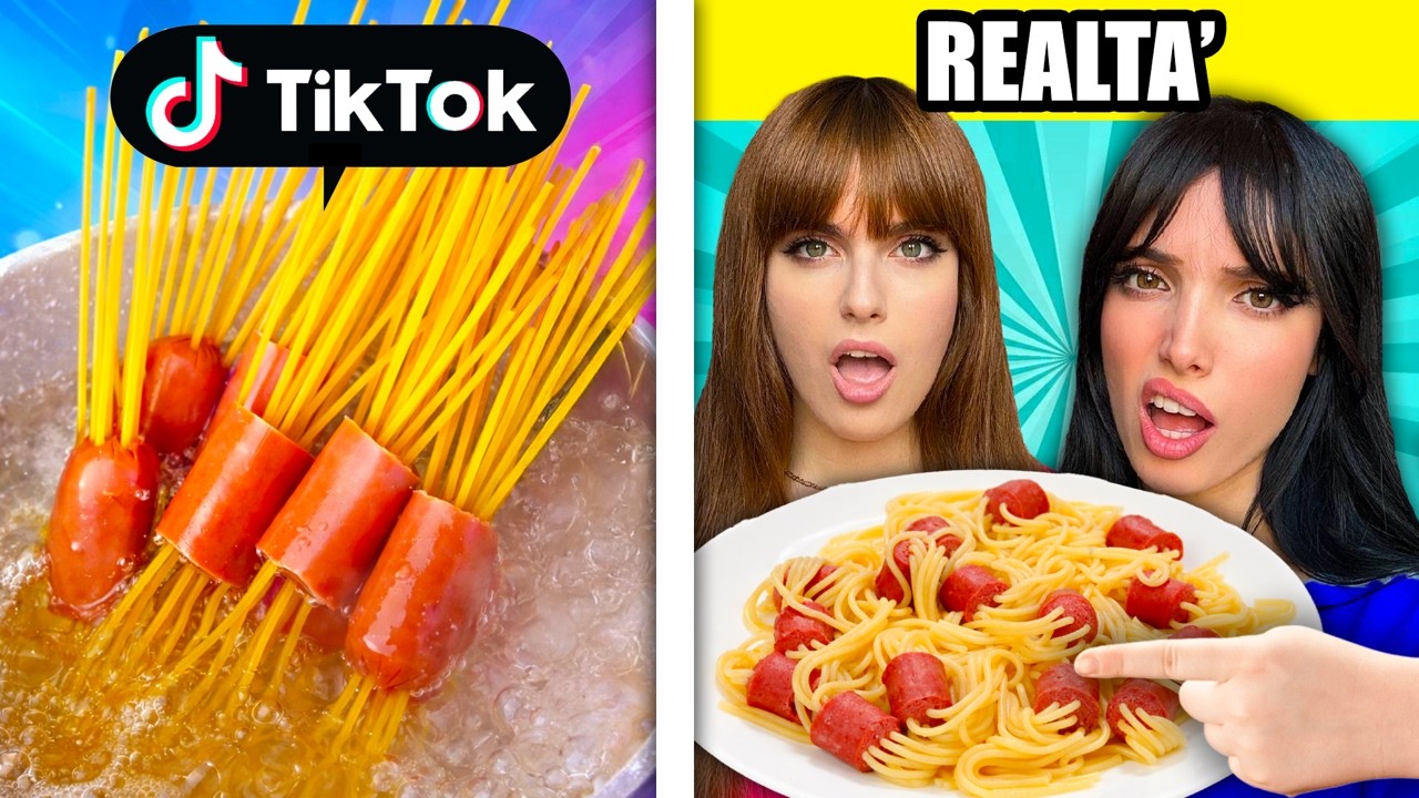 MANGIO per 24 ORE *SOLO* i CIBI più VIRALI di TIKTOK con MIA SORELLA! @ValentinaOlivieri