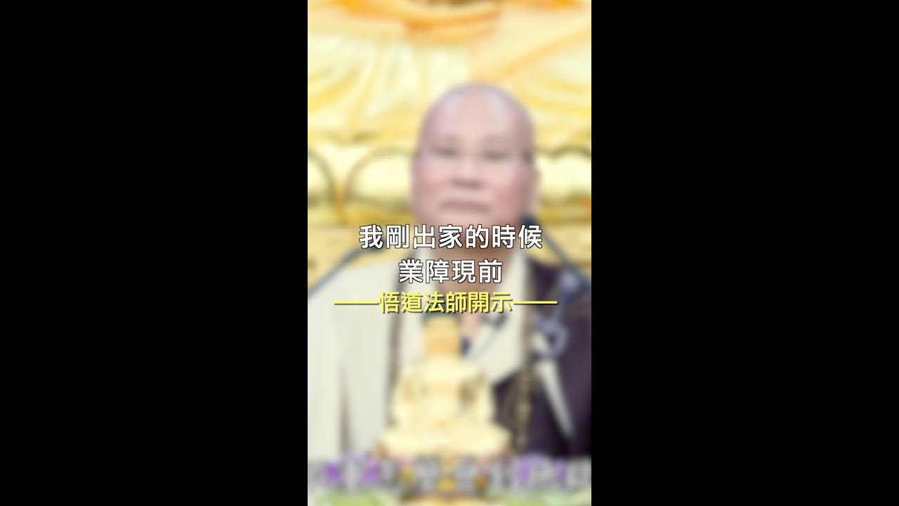 悟道法師開示 ：我剛出家的時候，業障現前。