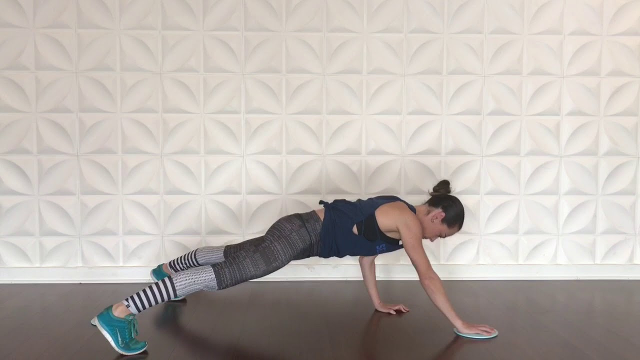 Single Arm Slider Push Ups - Kristy Lee Wilson - Advanced Push Up Variations