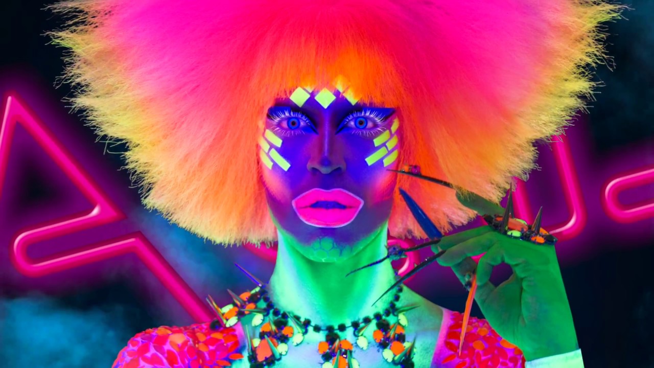 #NeonMe #3 - Blacklight, UV Reactive makeup exploration - Extreme drag transformation