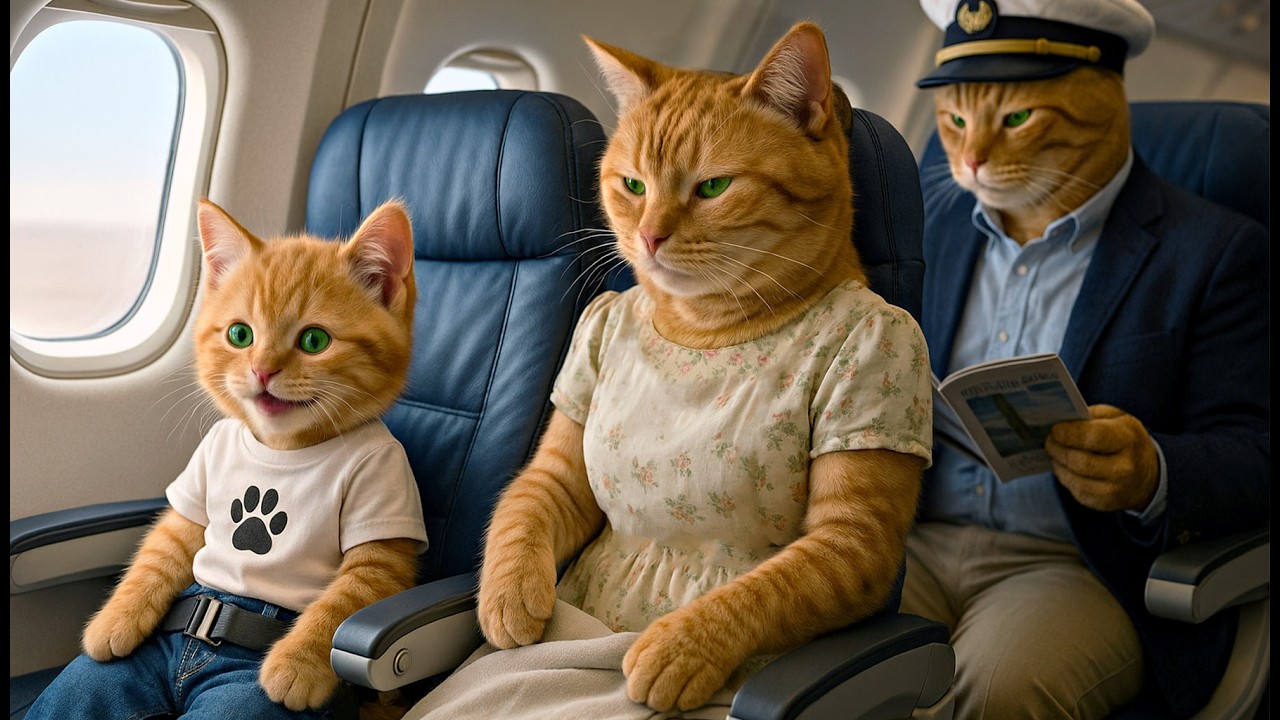 ✈️ Gingy Cat’s First Flight: Airport Adventures with Mom and Dad 🐱🧳