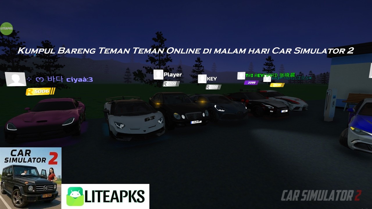 Saatnya berkumpul bersama teman teman Online di malam hari yang penuh Hal Absurd || Car Simulator 2