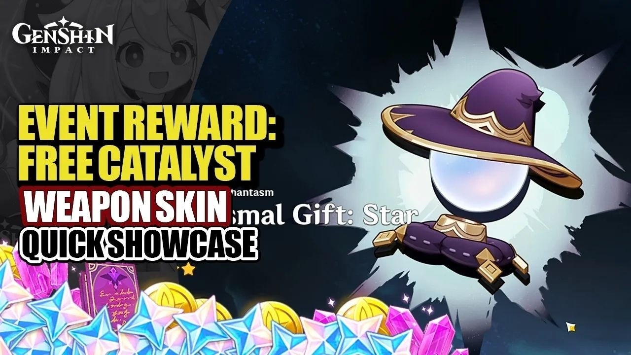 🔴Phantasmal Gift: Star Omen Catalyst Weapon Skin Showcase | Free Event Reward #genshinimpact #event