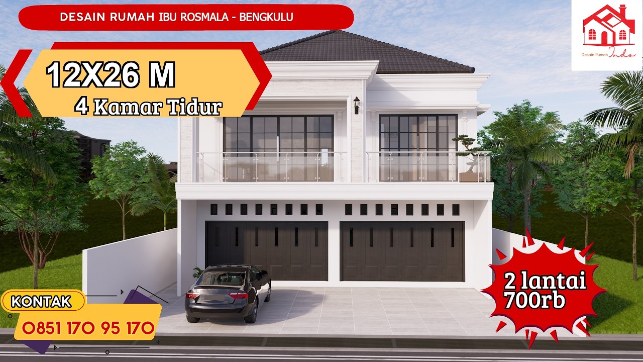 DESAIN RUKO INDO MODEL CLASSIK UKURAN 10 X 15M 2 LANTAI (Ibu Rosmala)