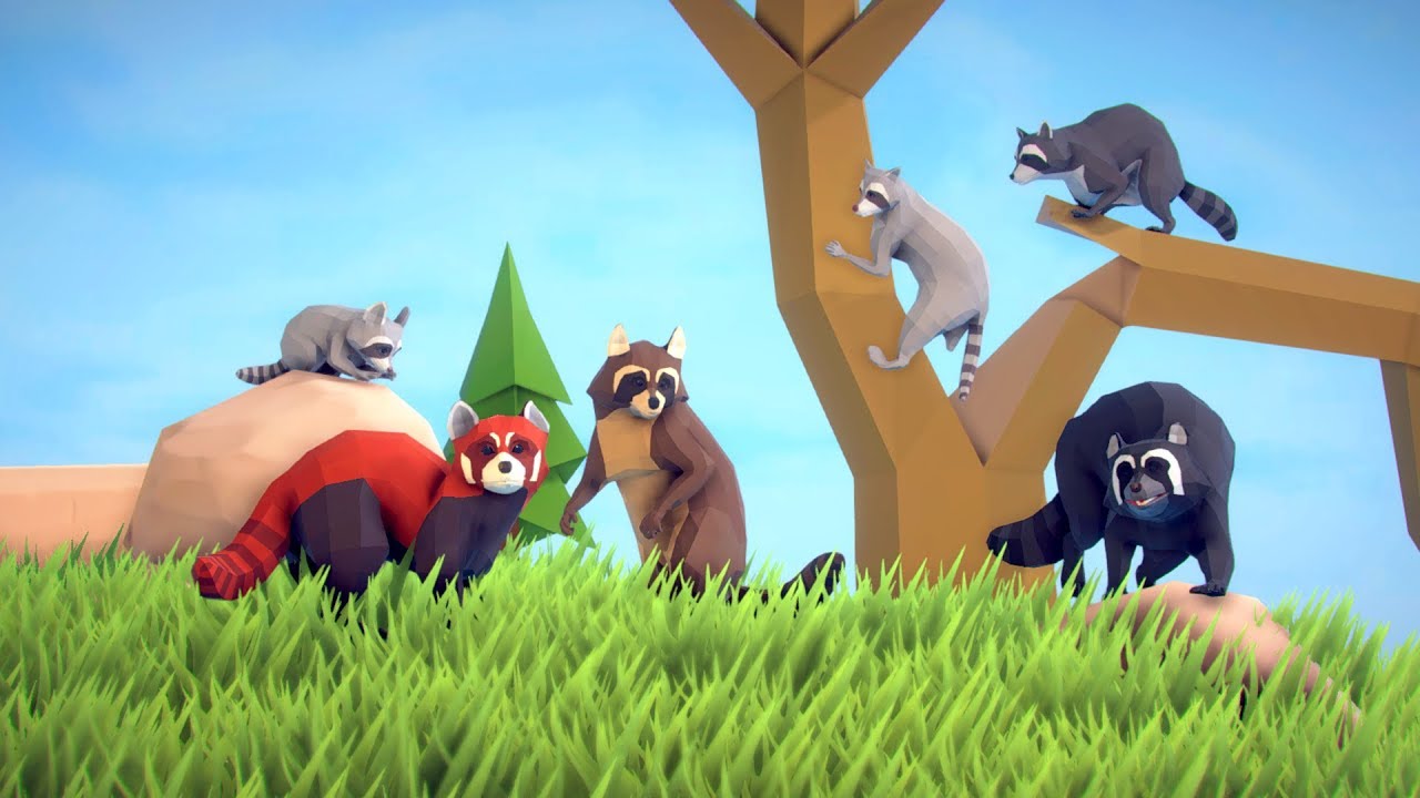 Poly Art Raccoon Red Panda for Unity