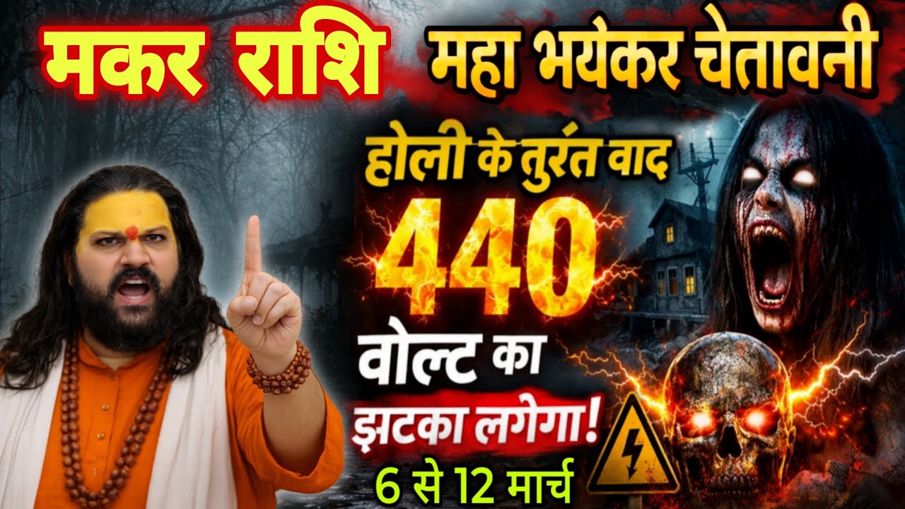 मकर राशि, 06,07,08 मार्च, होली के तुरंत बाद 440 वोल्ट का झटका लगने वाला है