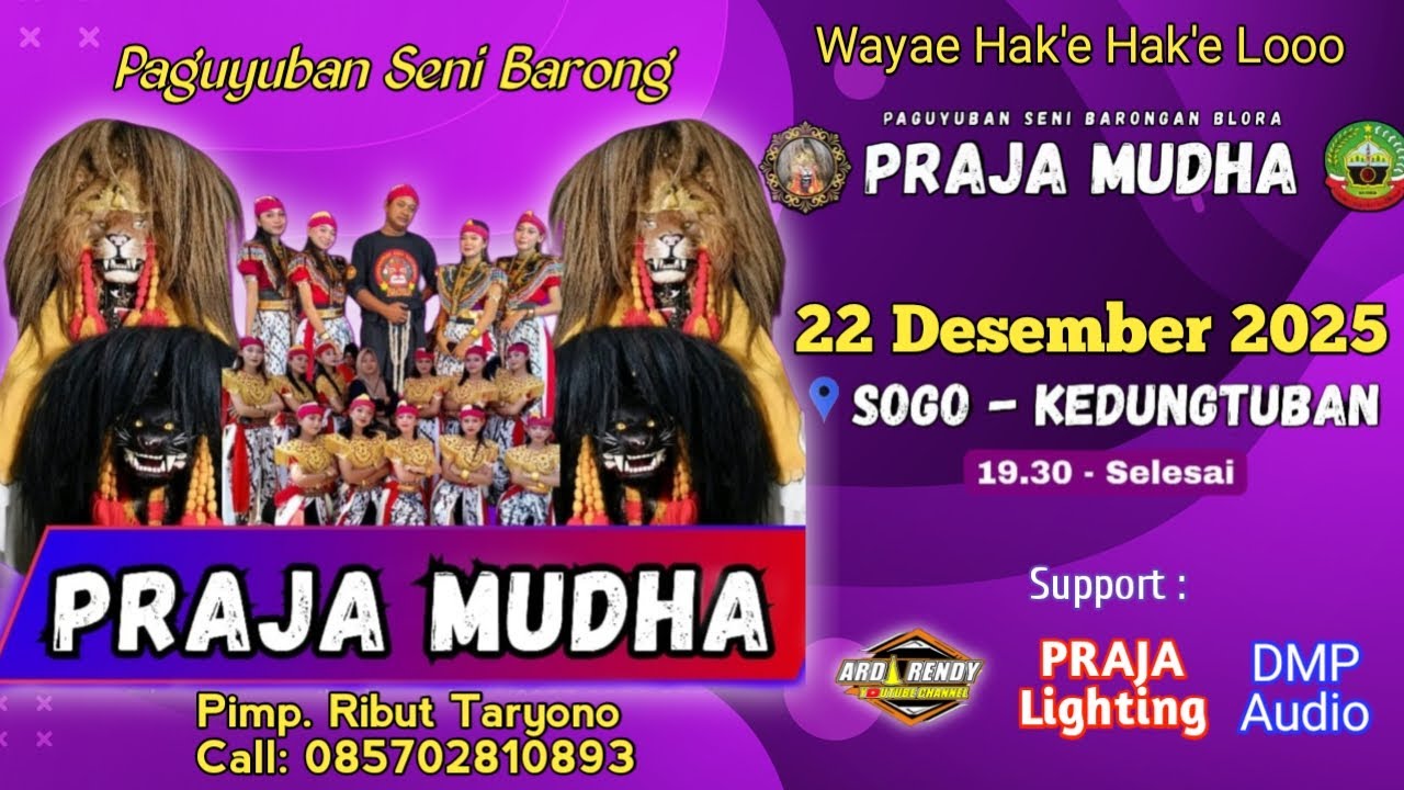 Live Barongan Blora  PRAJA MUDHA PERNIKAHAN SUCI DAN DIAH  Ds Sogo Kedungtuban 22 Agus 2025