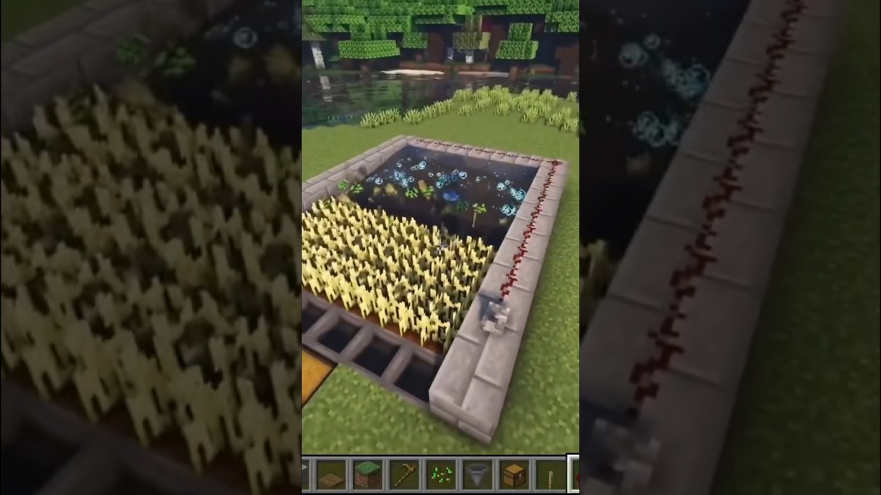 Como fazer uma farm autom&aacute;tica pequena de trigo #eficiente no #minecraft