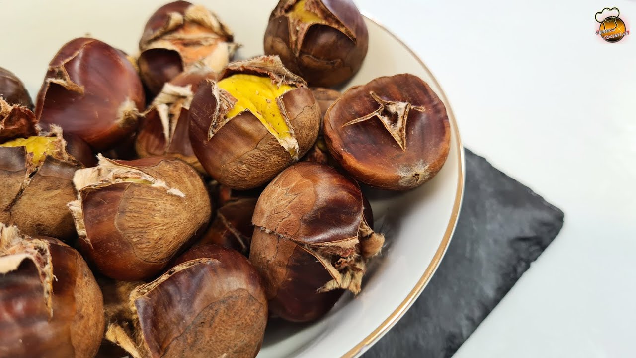 Como Hacer CASTAÑAS al MICROONDAS - SOLO 2 MINUTOS Y MUY FACIL #recetas #recetasdecocina #castañas