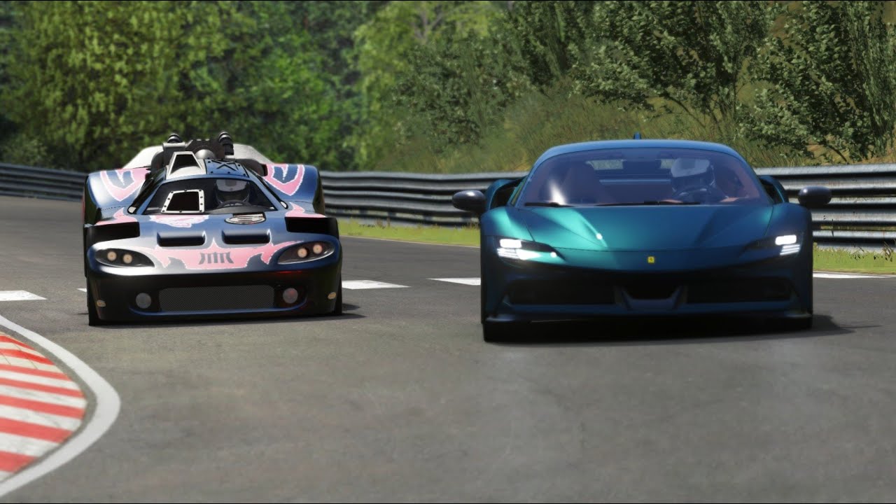 Hot Wheels Spinebuster vs Ferrari SF90 Stradale at Nordschleife