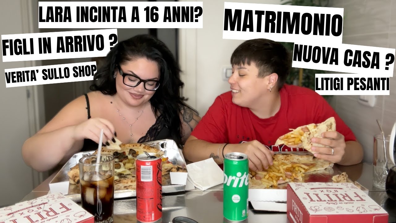 MUKBANG PIZZA CON MIA MOGLIE DA 40 MINUTI, RISPONDIAMO ALLE DOMANDE PIU' INTIME! / chiara paradisi