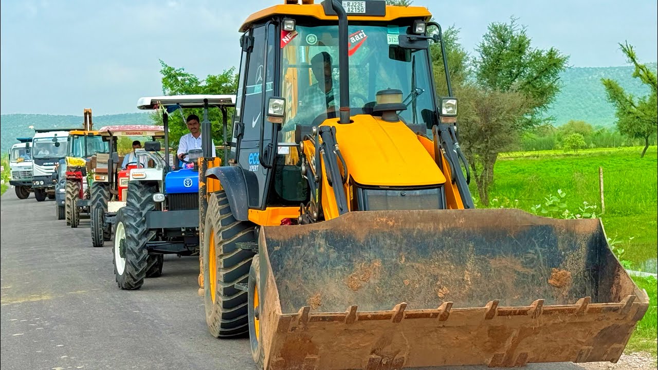 Jcb 3dx loading Mud in TATA Tippers Tractors Swaraj 855 Fe New Holland 3630 Tractor new Thar Truck