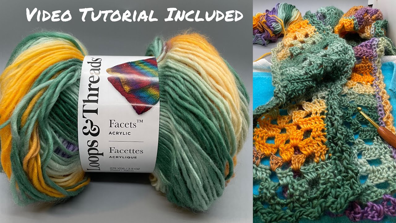 Loops and Threads Facets Acrylic Yarn with Scarf Tutorial