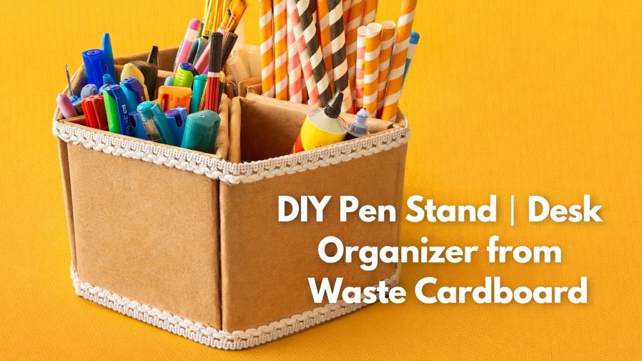 Reuse Paper Bags 🛍️ / DIY Desk Organizer / How to make Pen Holder at home?