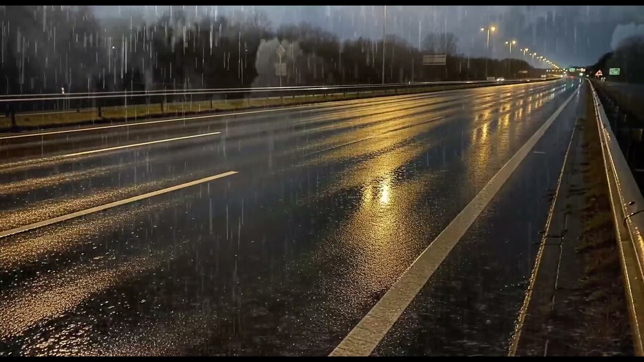 Night Comfort Waves ⚡ Continuous Rainstorm & Thunder