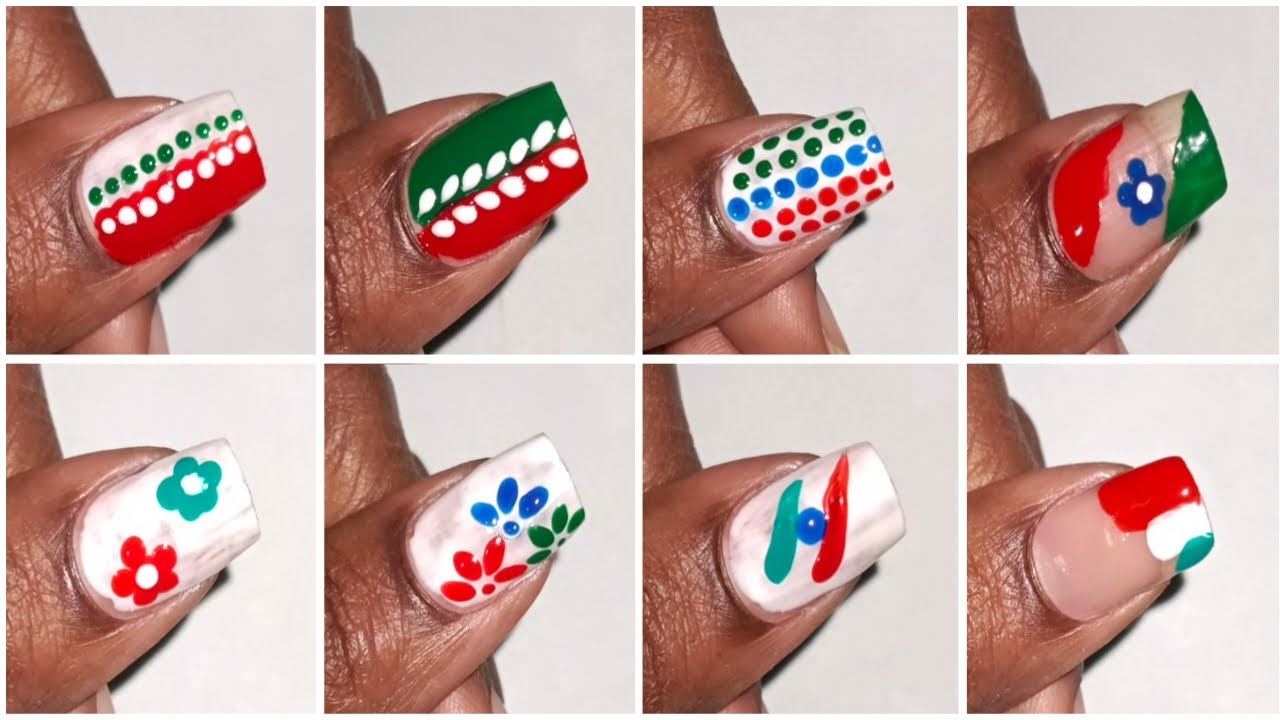 Republic day Nail art designs | Tricolour Nail art for Republic day | Tiranga nail designs