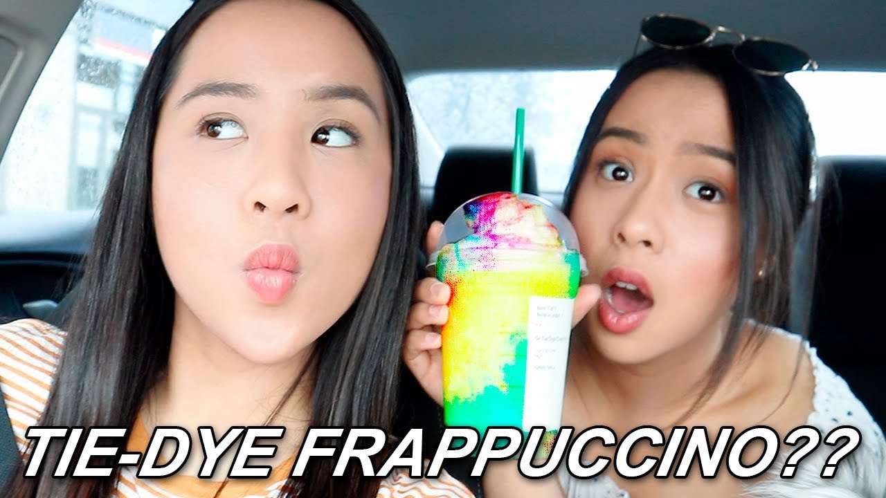 Trying the Starbucks TIE-DYE Frappuccino! | The Caleon Twins