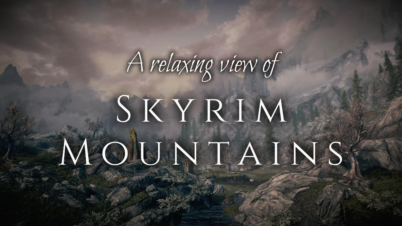 Skyrim - Peaceful Mountain Landscape | Day & Night Ambience & Music (9H20M)
