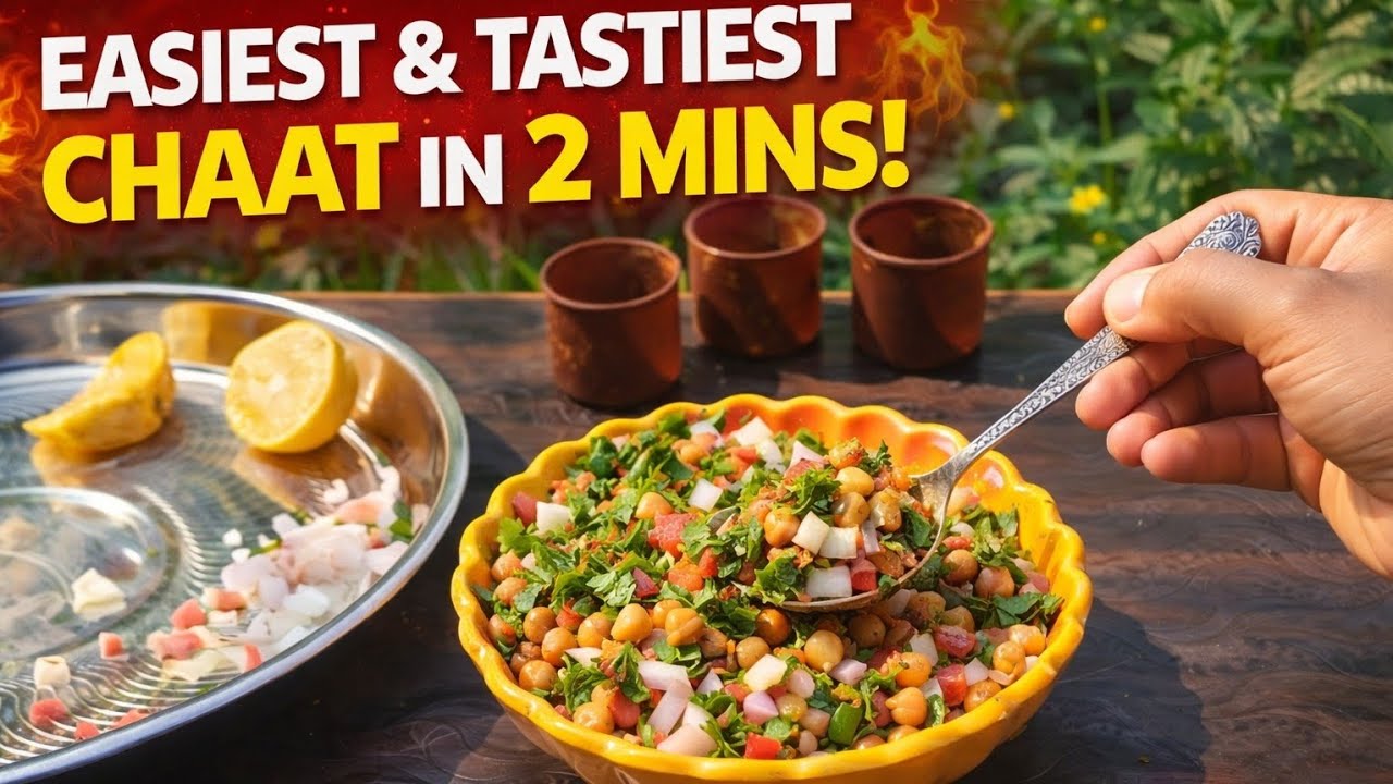 Easiest& tastiest chana chaat just in 2 minutes 🤤