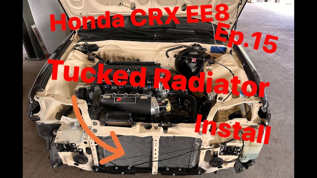 Honda CRX EE8 K20 build EP.15 tucked radiator VW Scirocco Radiator