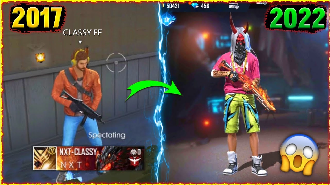 FREE FIRE PLAYERS 2017 VS 2022⚡⚡ - OLD CLASSY vs New | Garena Free fire [Part 96]