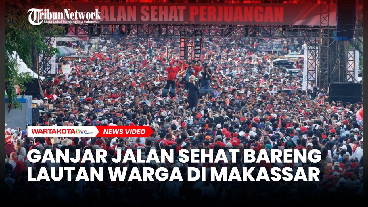Ganjar Pranowo Jalan Sehat Perjuangan Bareng Lautan Warga di Makassar