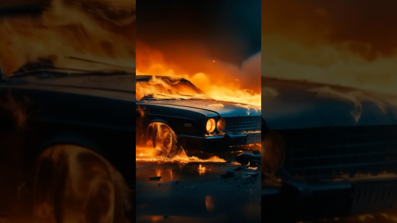 FREE Aesthetic Burning Car Background 