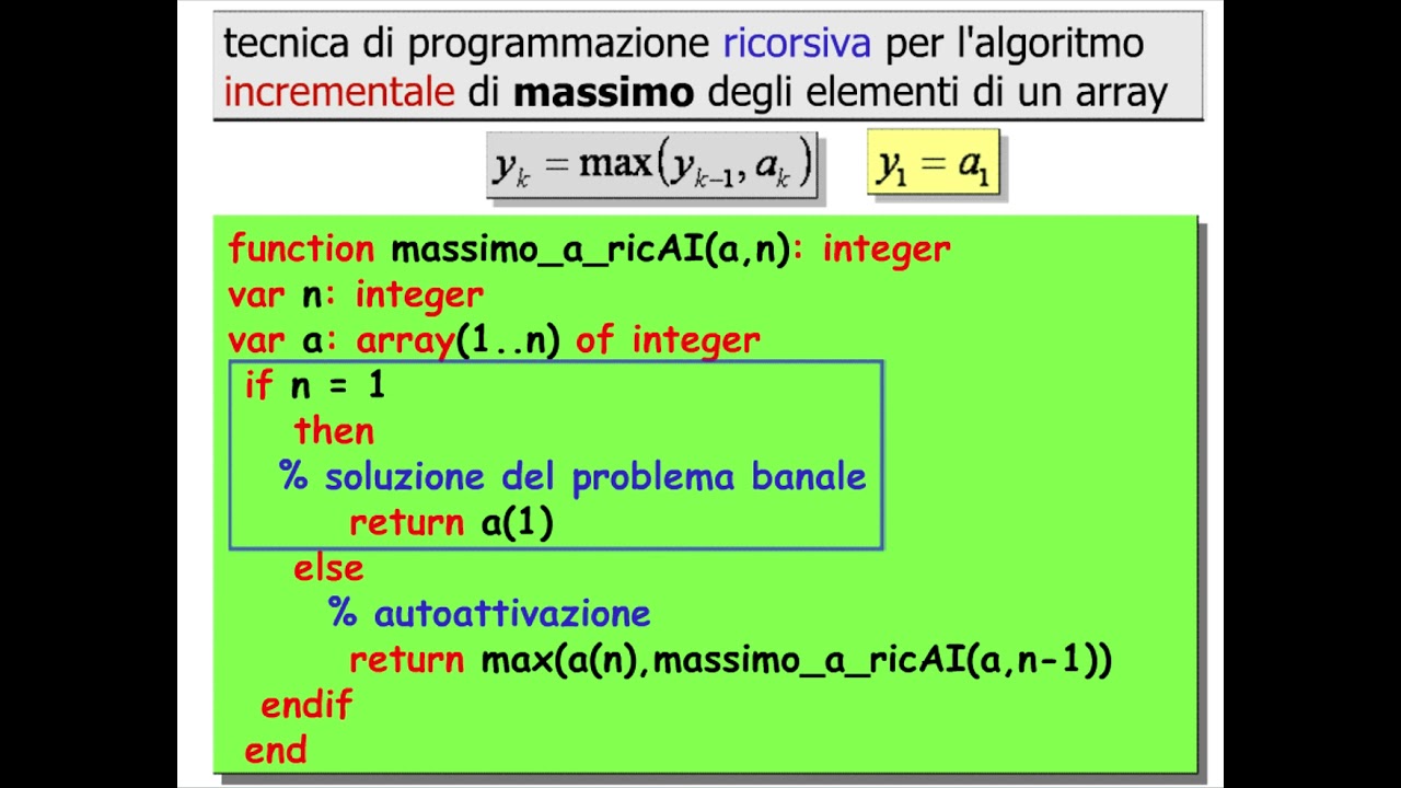 Lezione 14 3   Esempi di algoritmi ricorsivi