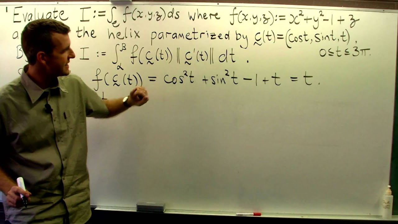Path integral (scalar line integral) from vector calculus