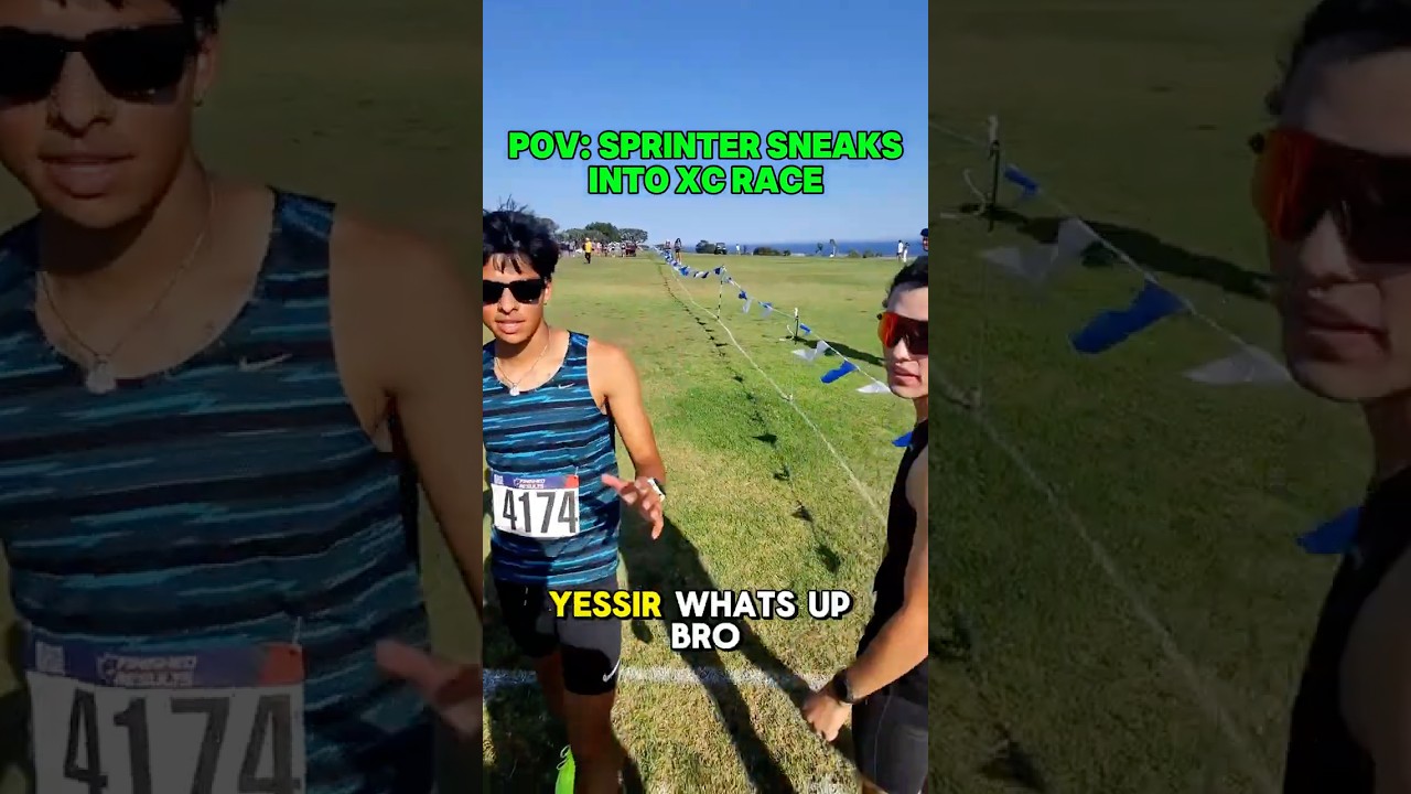 Sprinter Sneaks Into Cross Country Meet👀