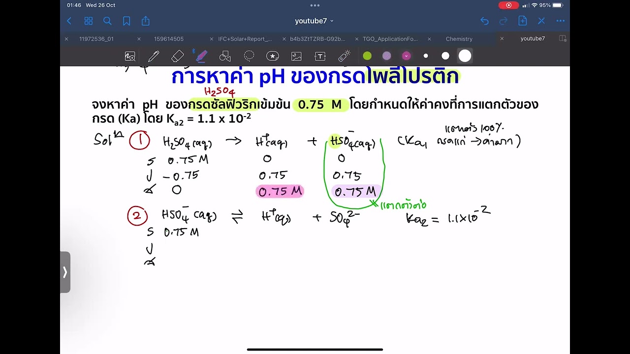 การหาค่า pH ของกรดพอลีโปรติก (pH of polyprotic acid)