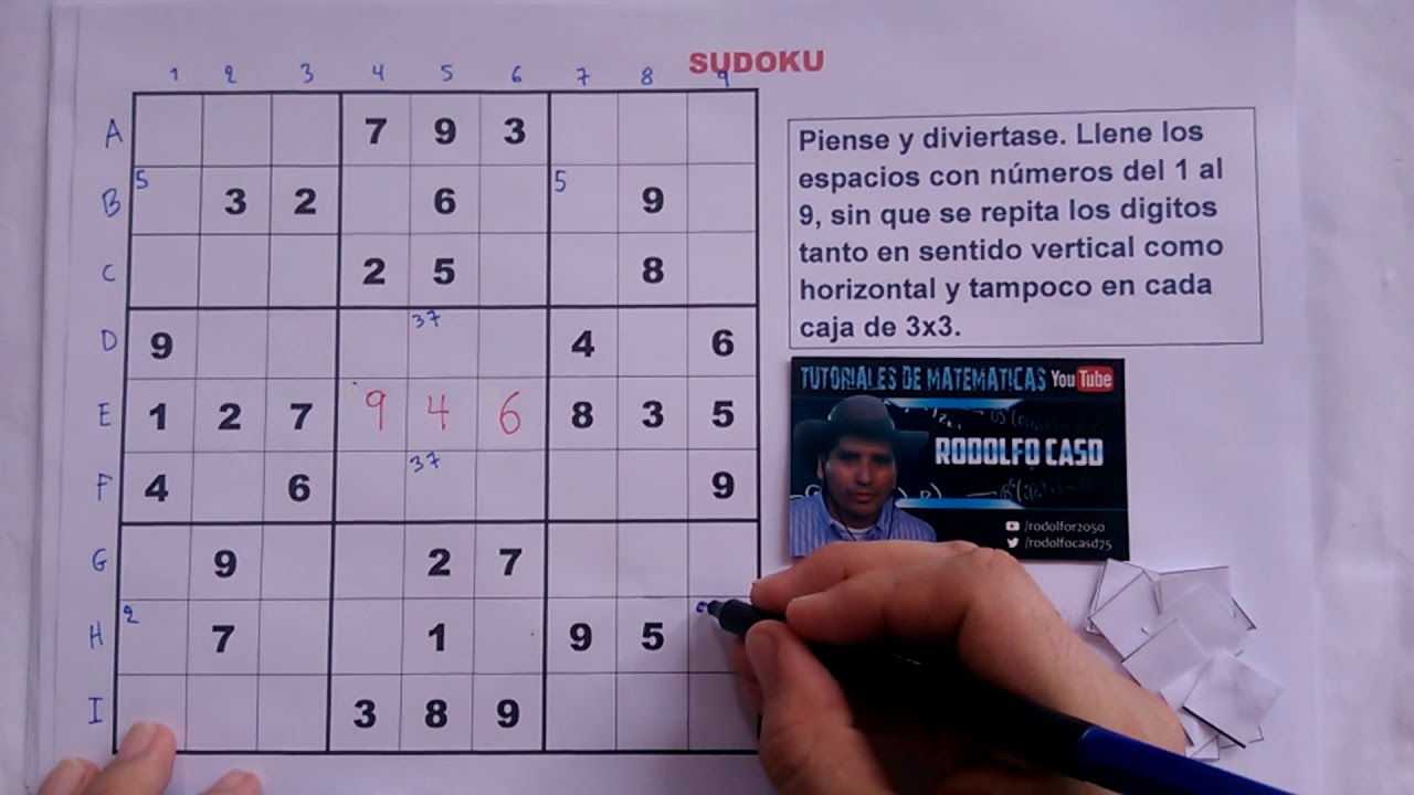(2) Cómo resolver un SUDOKU. NIVEL MUY DIFICIL.