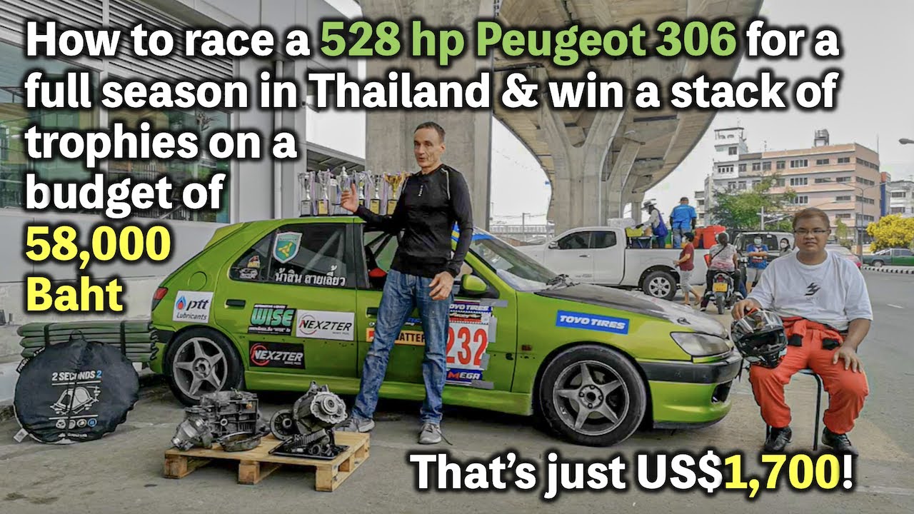 How to race 528 hp Peugeot 306 for full season & win a stack of trophies on budget of 58,000 baht!