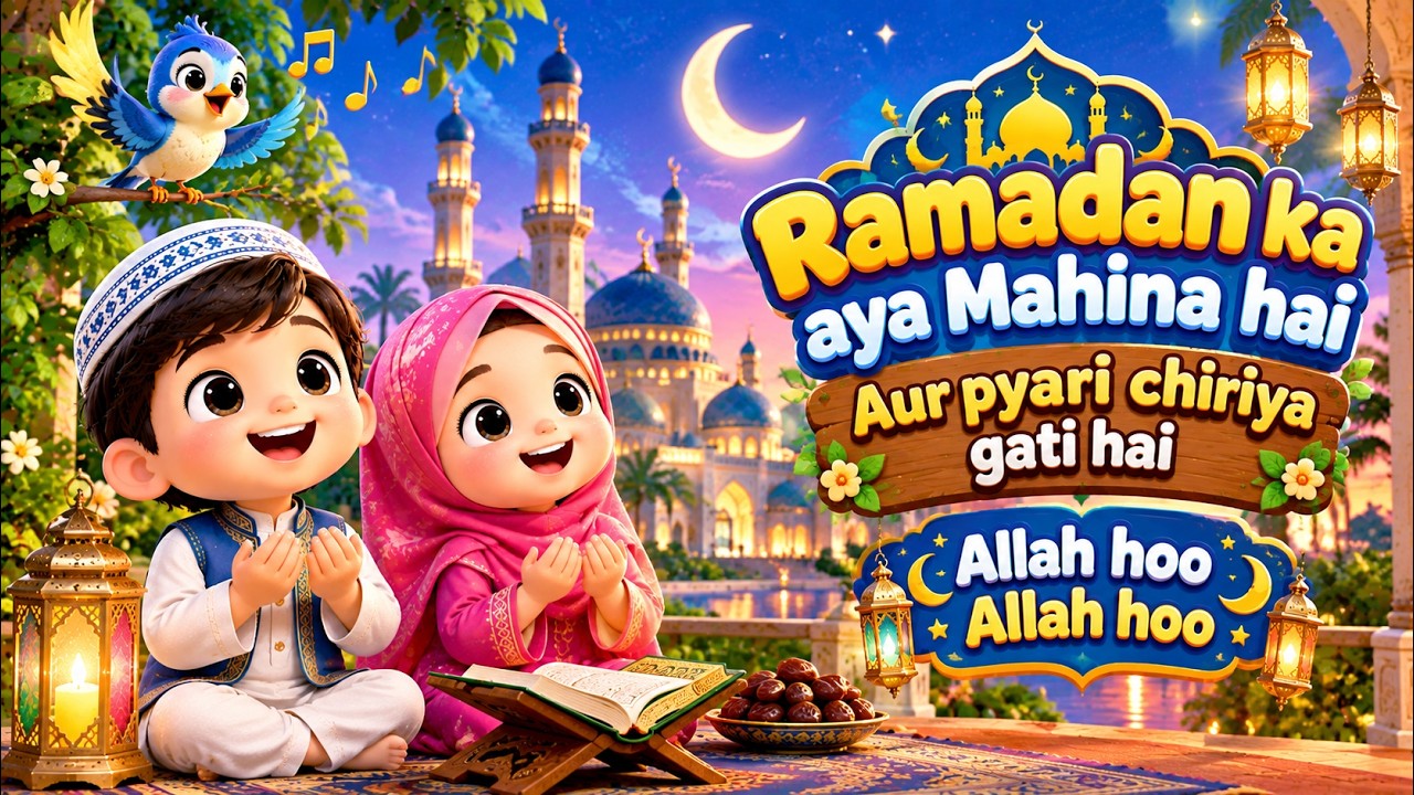 Ramadan ka aya Mahina hai🙌Aur pyari chiriya gati hai🌜Allah hoo Allah hoo🌛 Islamic Songs 🎁 kids tv 🌞