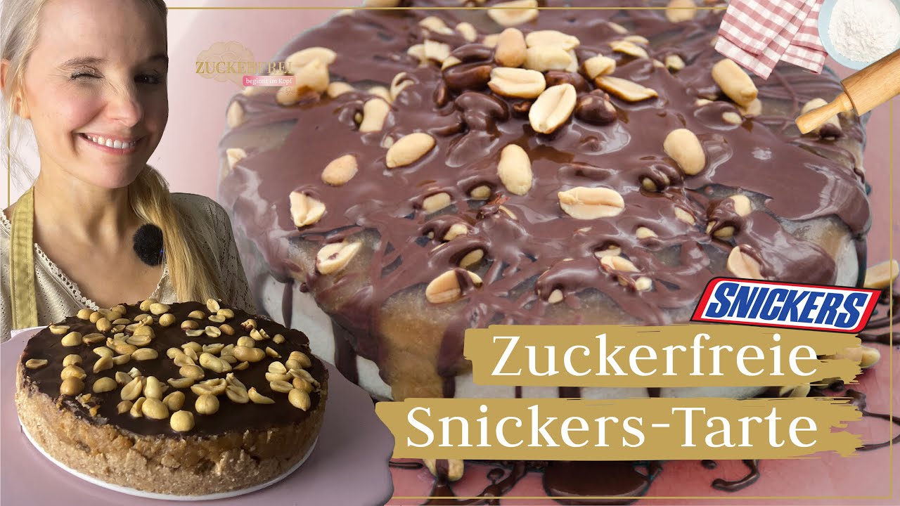 Zuckerfreie Snickers- Tarte- Gesund und Lecker! 🍫🥜🍯