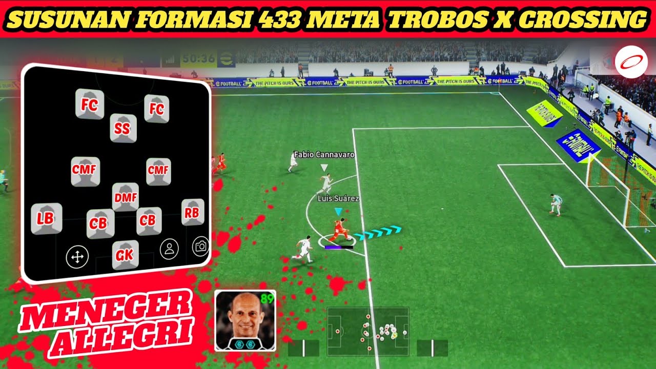 SUSUNAN FORMASI 433 SS META TROBOS MENEGER ALLIGRI TIKI TAKA X CROSING || EFOOTBALL 2026