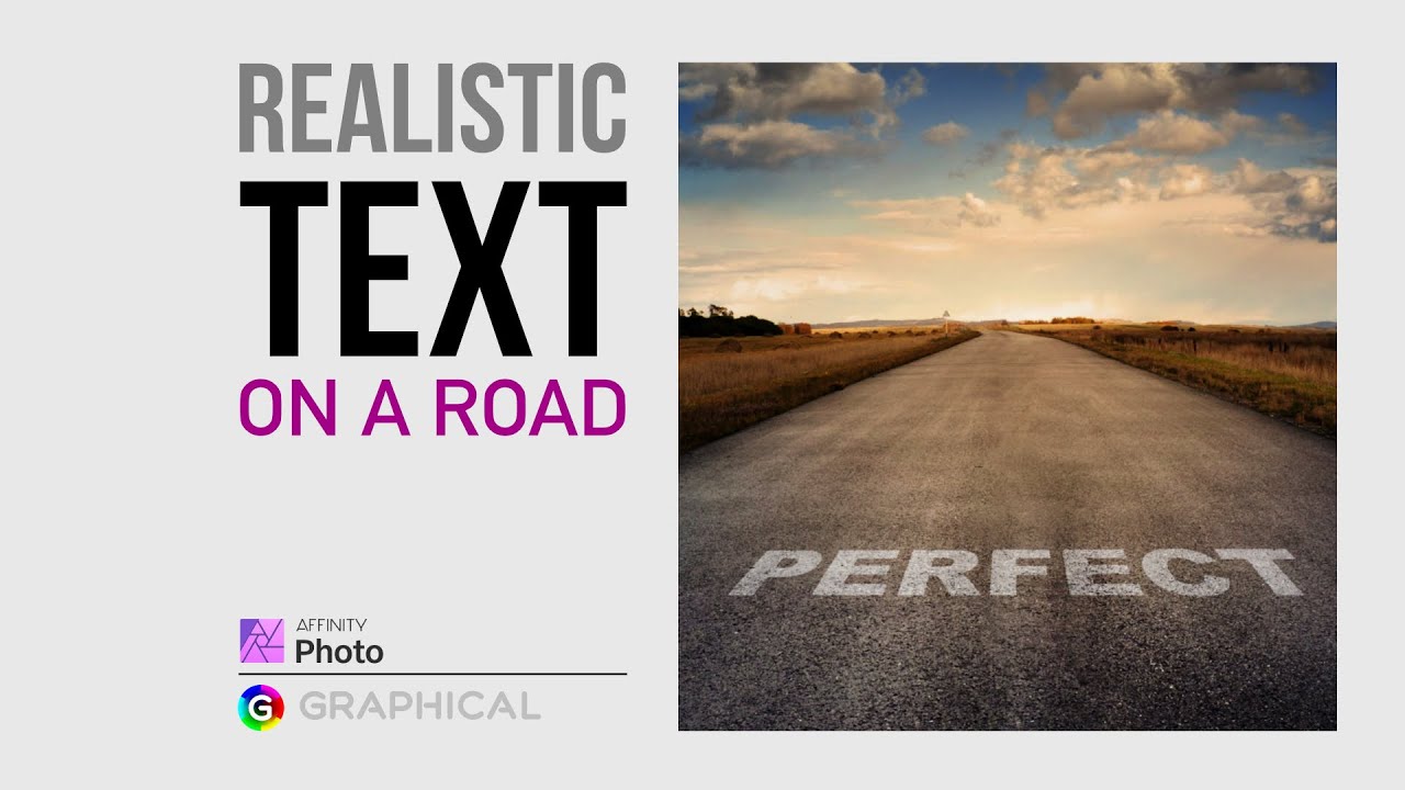 Affinity Photo Tutorial - Paint TEXT on a road / street with additional tips to make it look perfect
