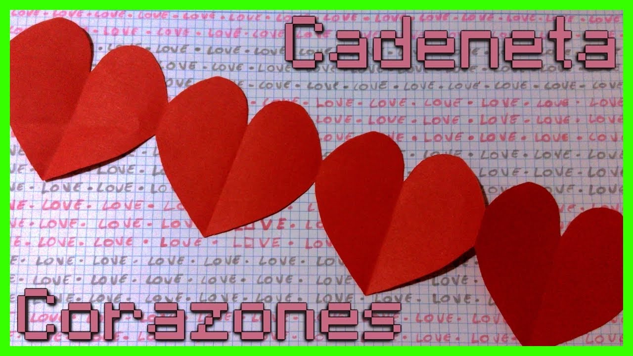 ⩥ Cómo hacer una GUIRNALDA de CORAZONES 💖 | CADENETA PASO A PASO