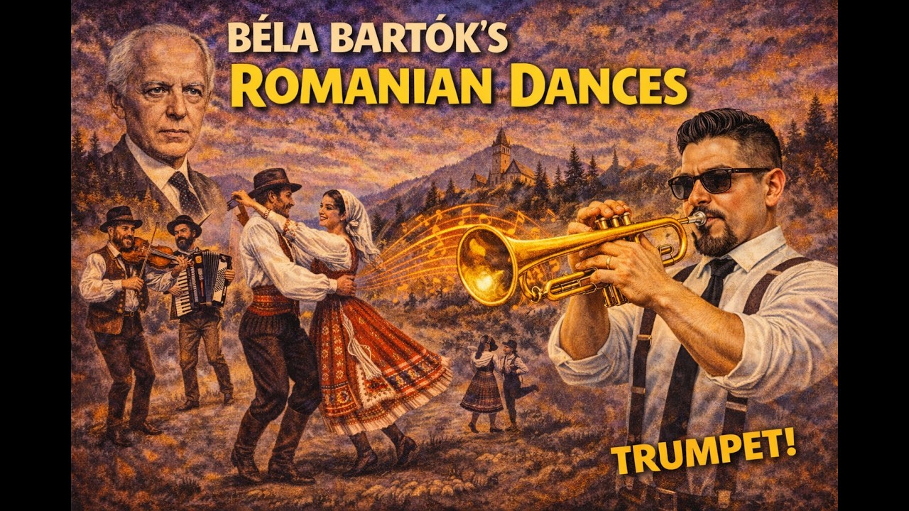 Trumpet Solos: Romanian Folk Dances (Bartók) – Trumpet Play Along | Practice Backing Track 🎺